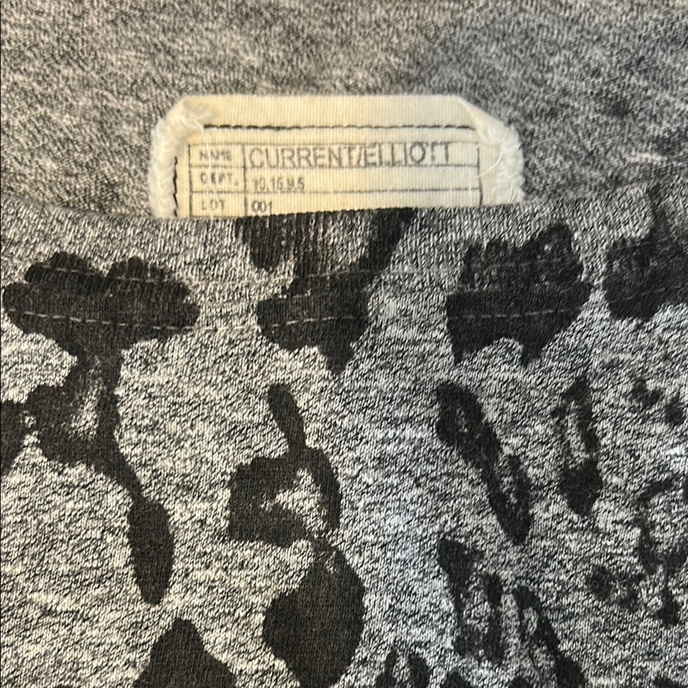 Current/Elliott Charcoal Leopard Print Tee - Picture 2 of 4